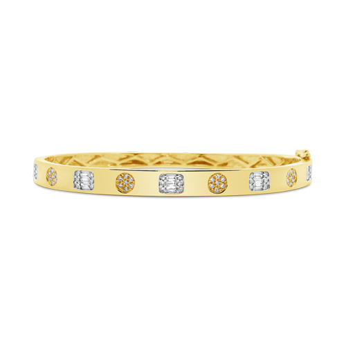 Yellow Gold Bangle with Diamonds