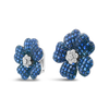 Blue Sapphire Flower Earrings