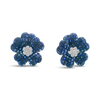 Blue Sapphire Flower Earrings