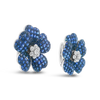 Blue Sapphire Flower Earrings