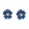Blue Sapphire Flower Earrings