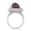 Cabochon Rubellite & Diamond Ring
