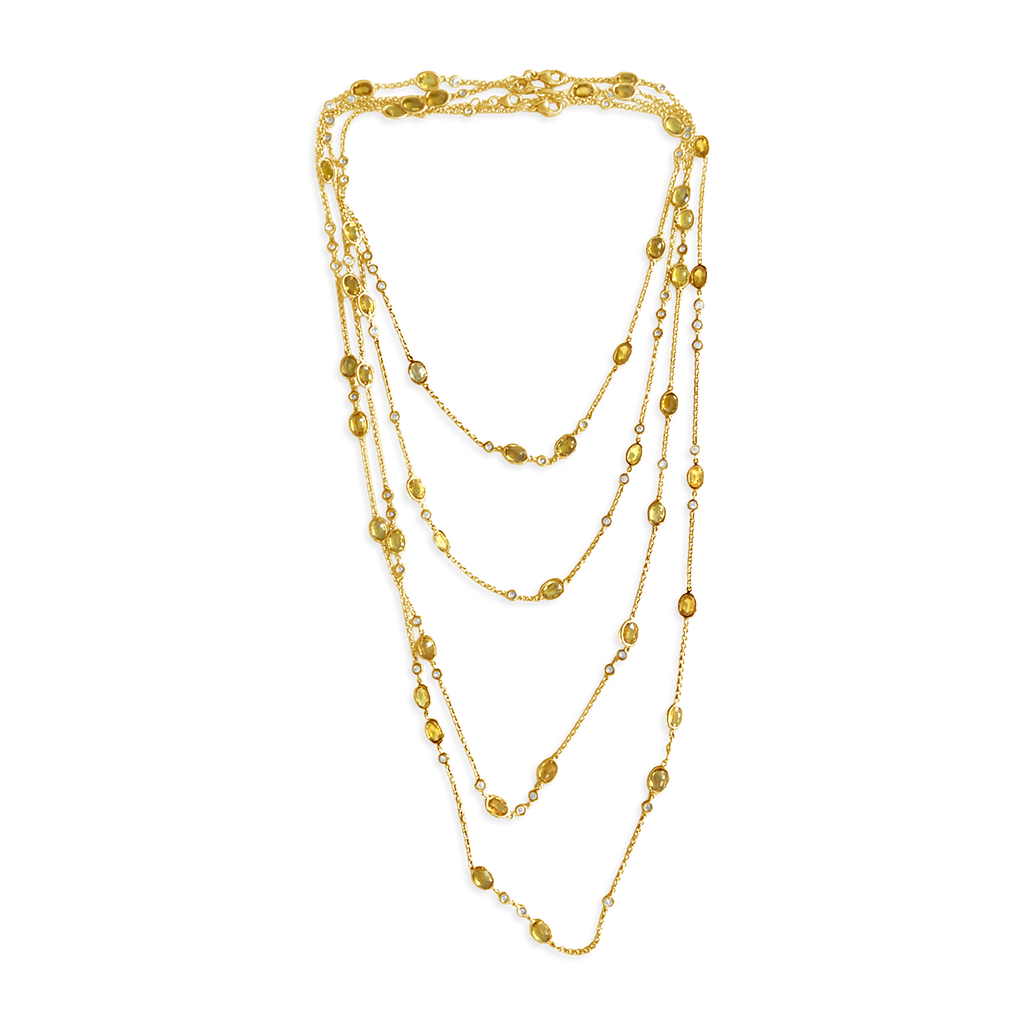 Yellow Sapphire & Diamond Necklace