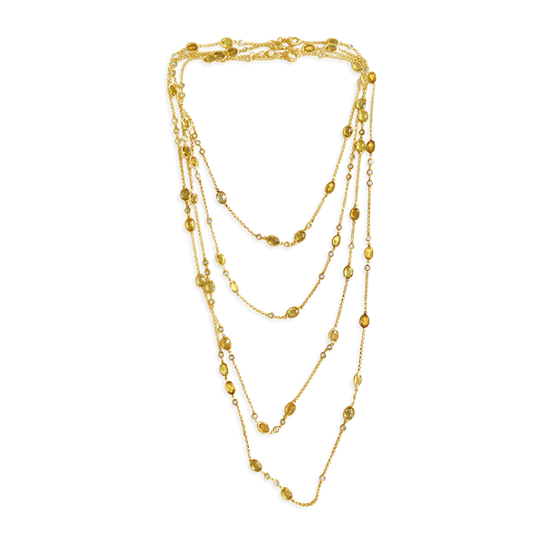 Yellow Sapphire & Diamond Necklace