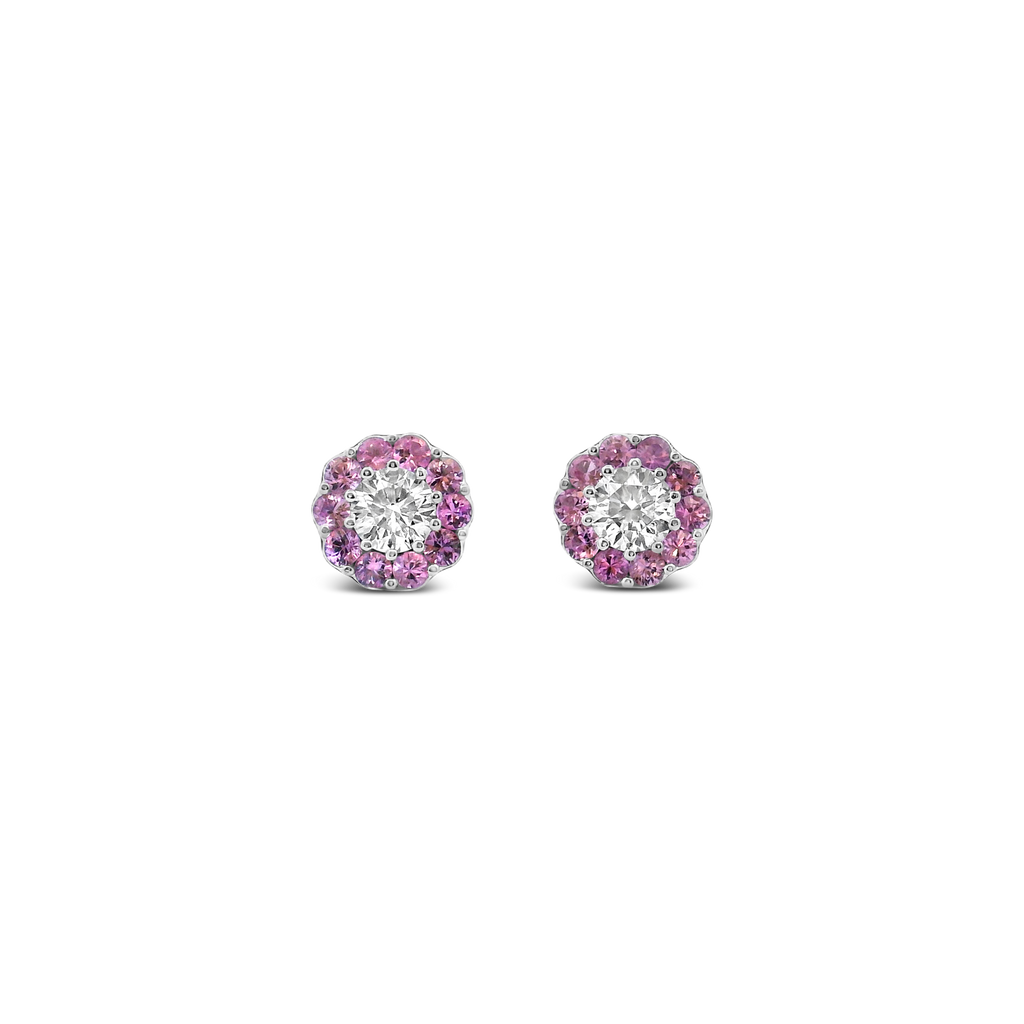 Pink Sapphire & Diamond Earrings