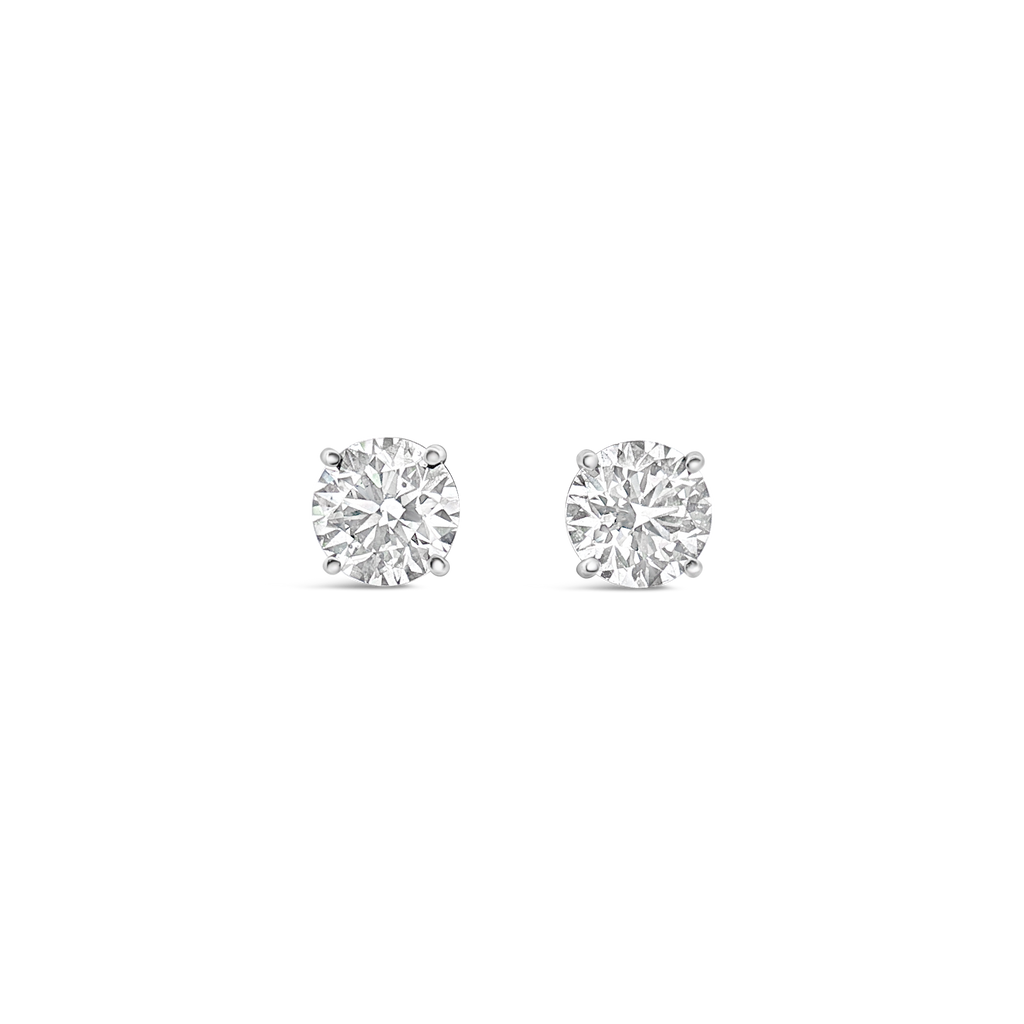 Round Diamond Stud Earrings