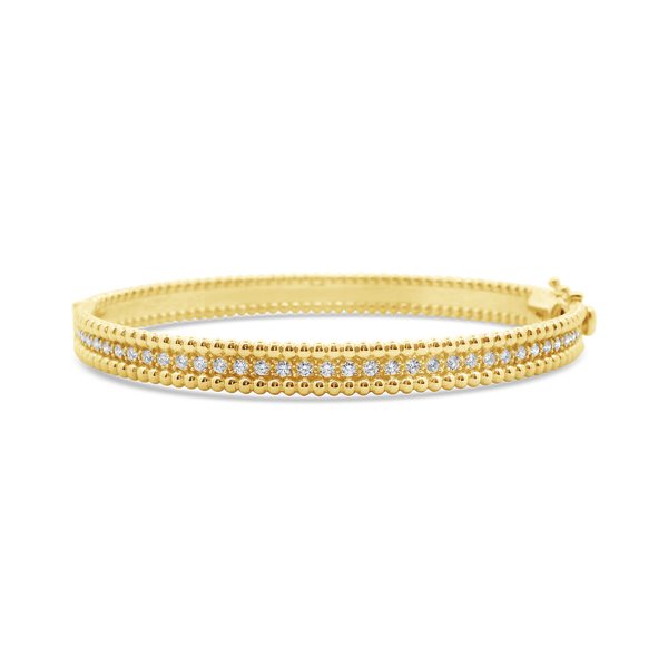 Bead Edge Diamond Bangle Bracelet
