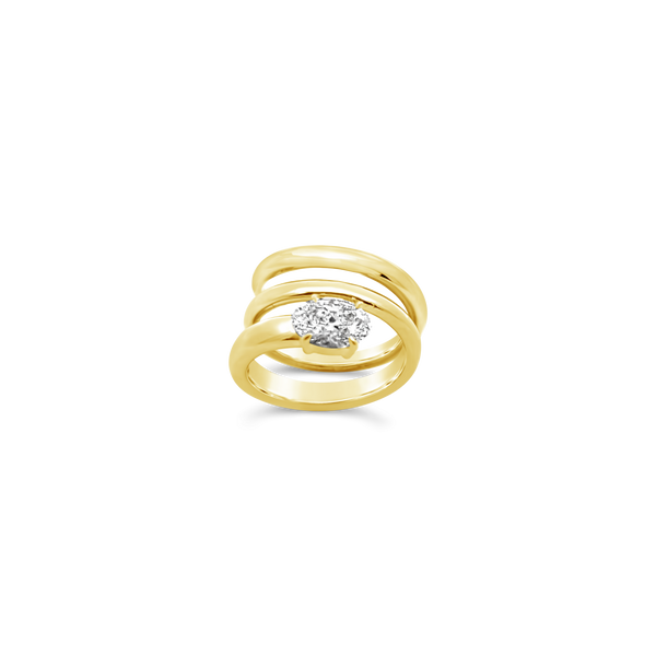 Oval Diamond Snake Coil Ring