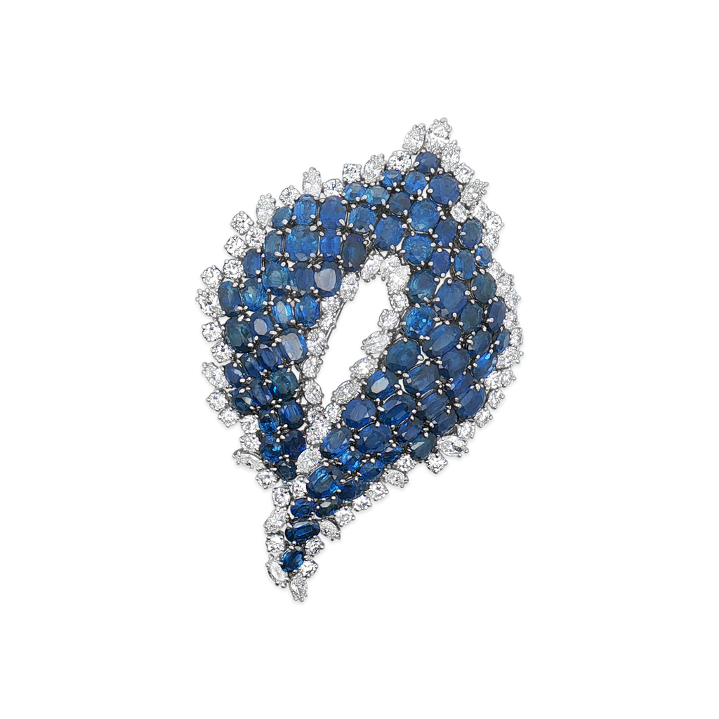 Sapphire & Diamond David Webb Estate Brooch