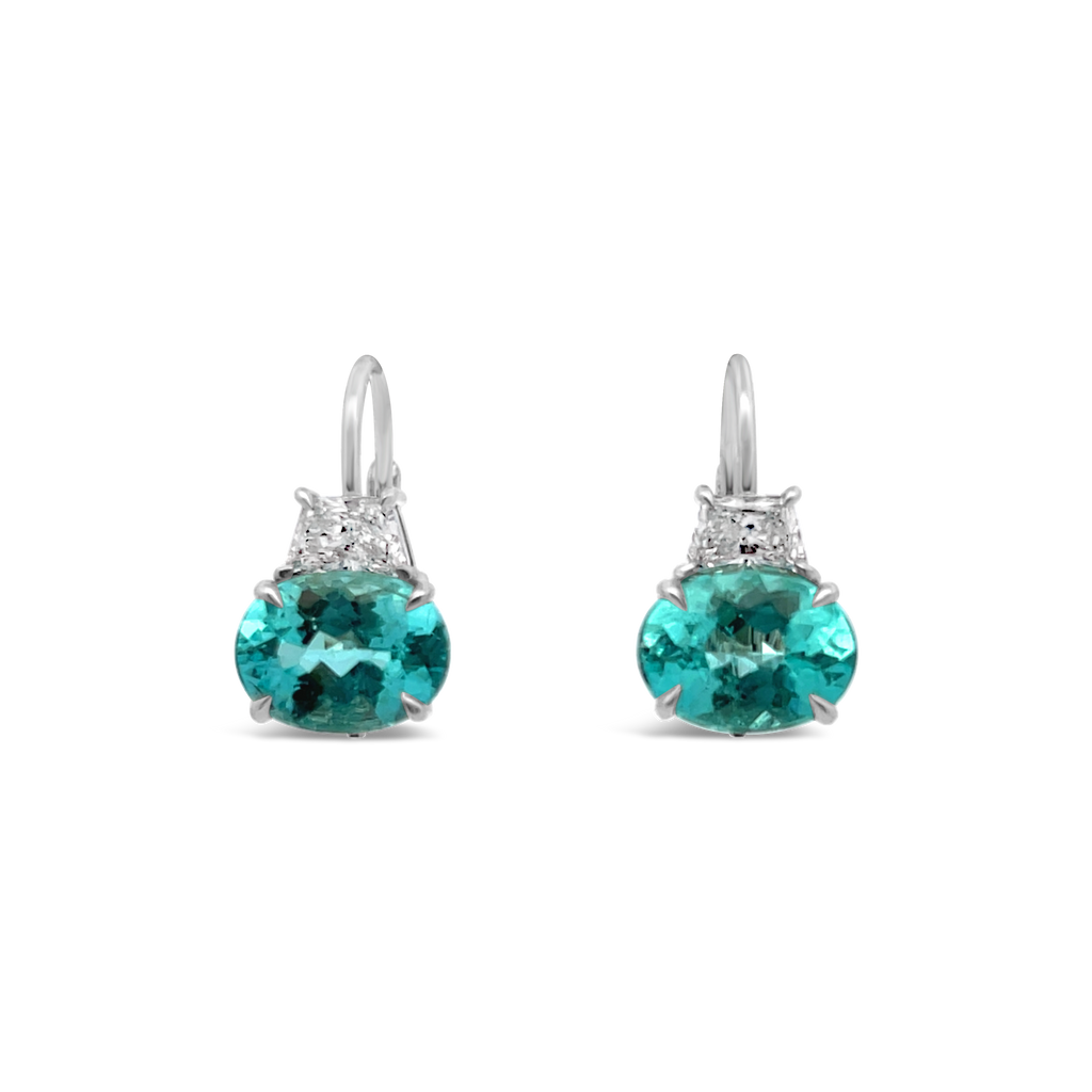 Paraiba Tourmaline & Diamond Earrings