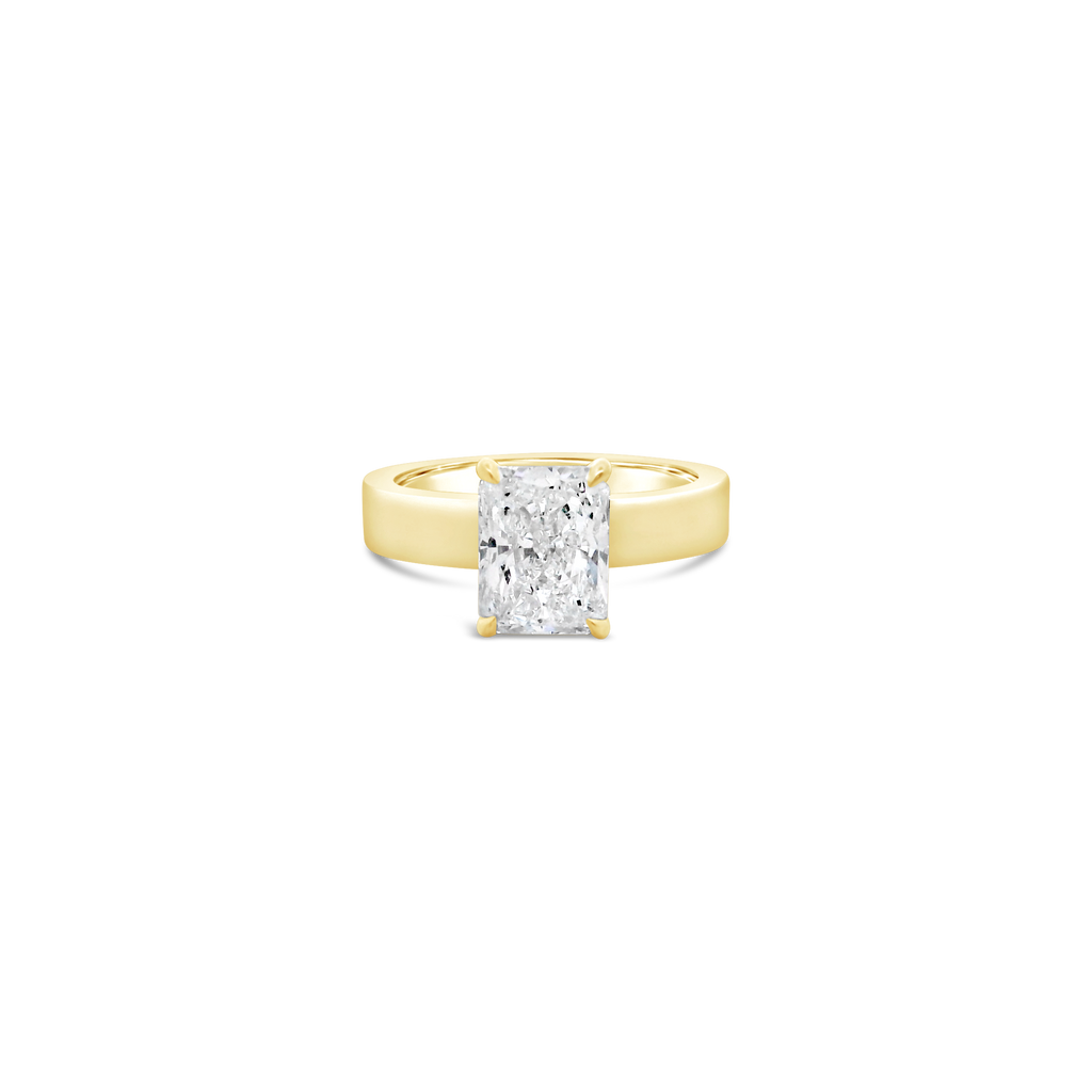Radiant cut Solitaire Diamond Engagement Ring