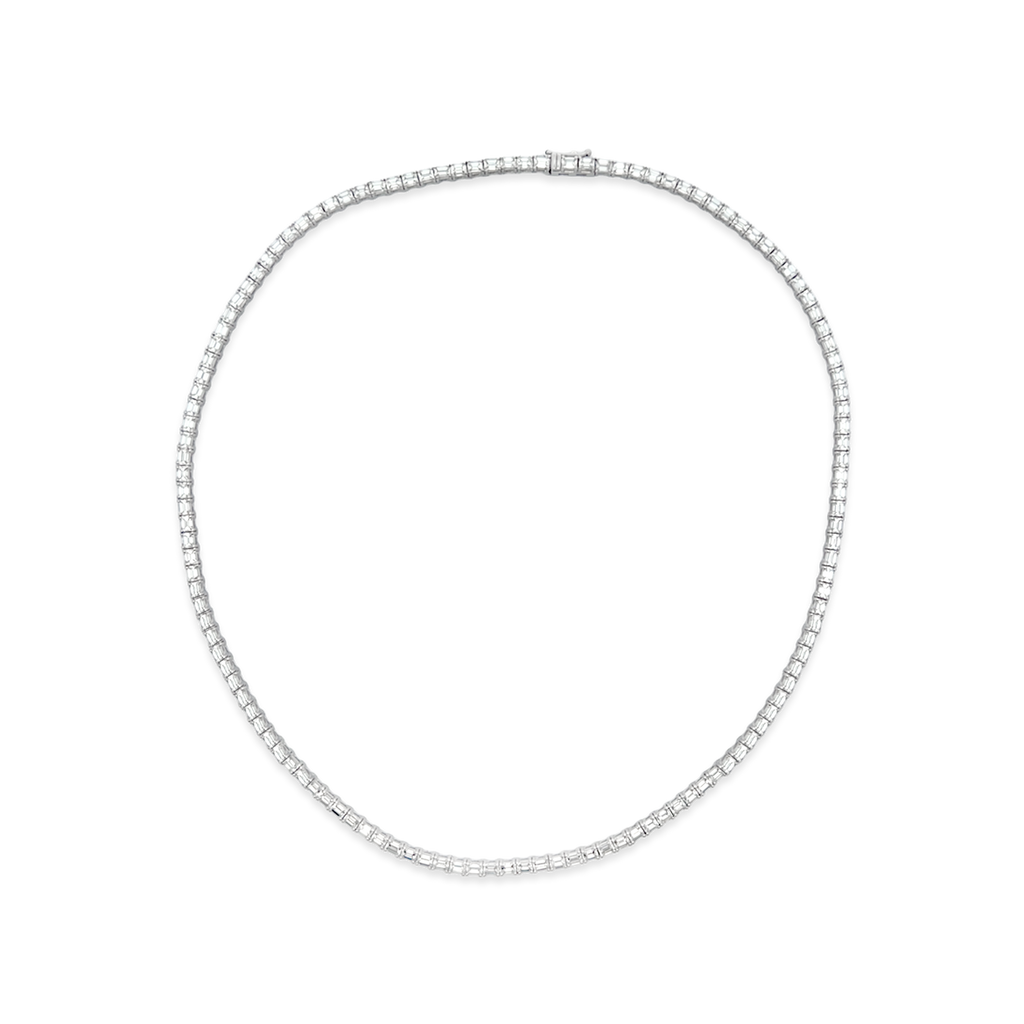 Emerald cut Diamond Necklace