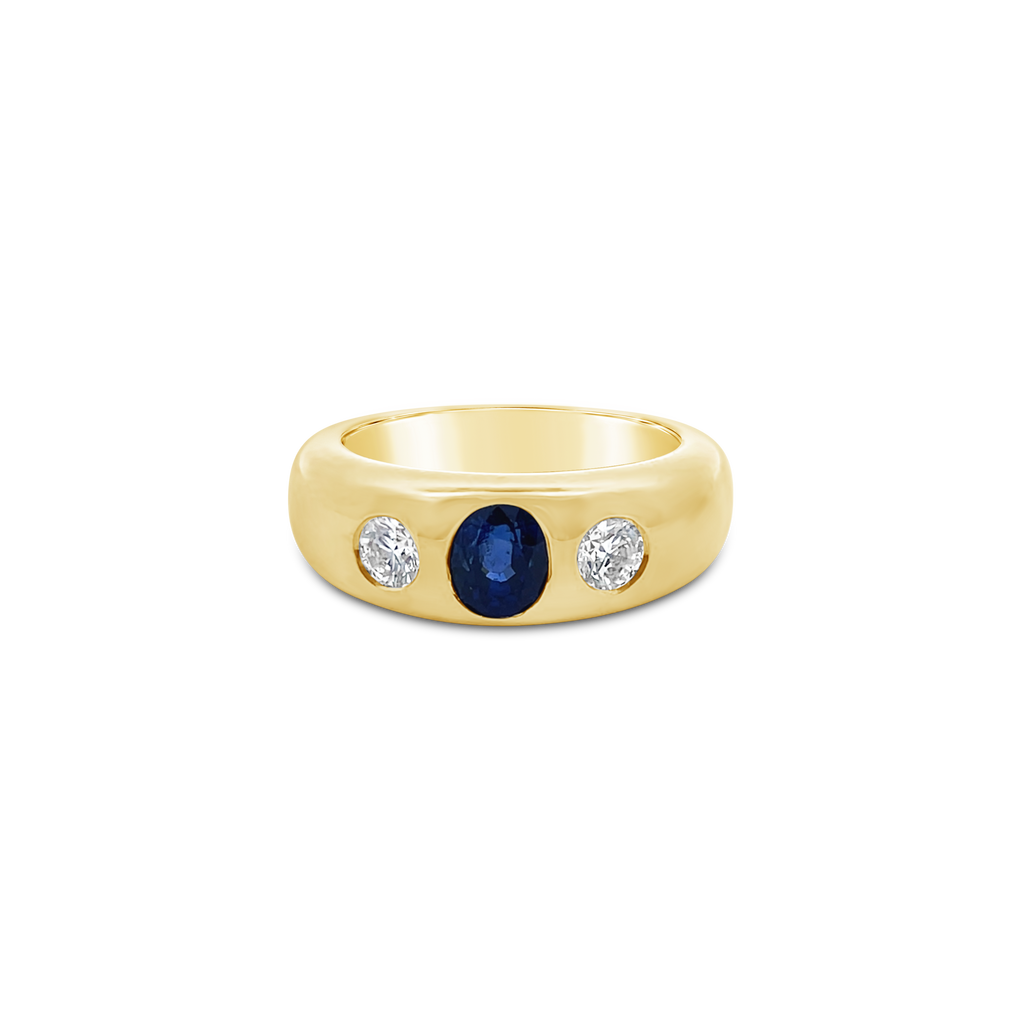 Sapphire & Diamond Gypsy Ring