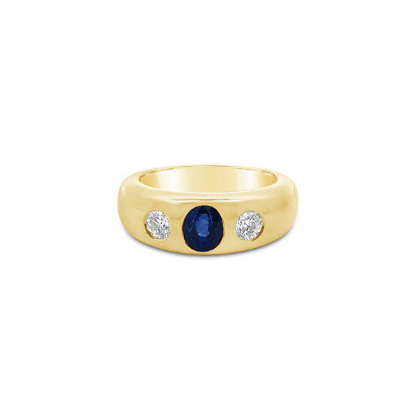 Sapphire & Diamond Gypsy Ring