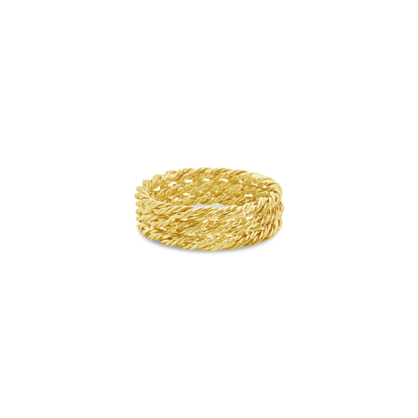 Triple Row Twisted Gold Ring
