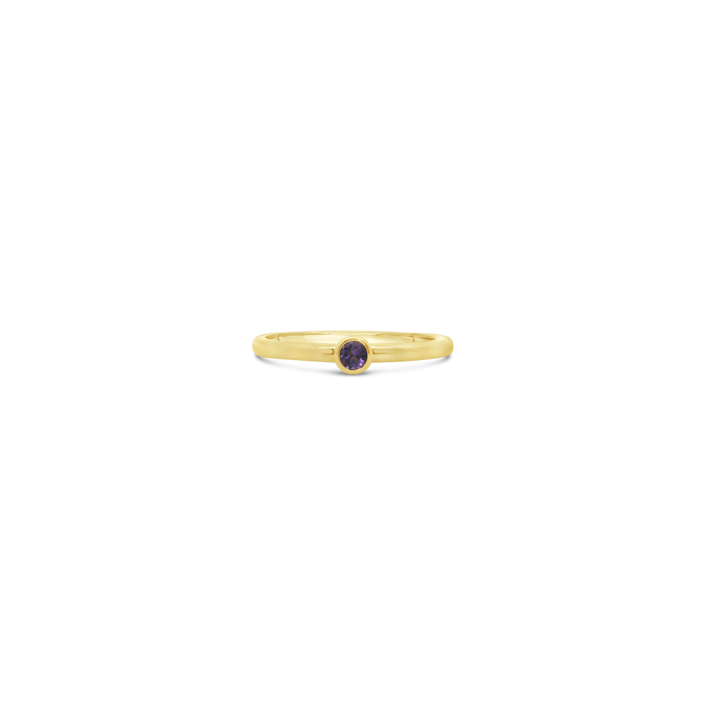 Round Amethyst Stacker Ring