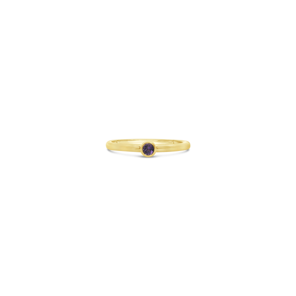 Round Amethyst Stacker Ring