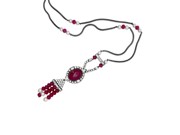 Ruby, Diamond & Pearl Necklace