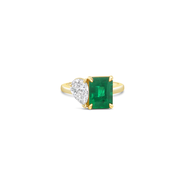Emerald & Diamond "Twin" Ring