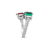 Emerald, Ruby & Diamond Bypass Ring