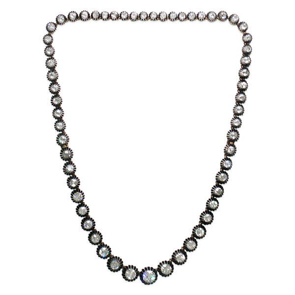 Diamond Riviera Necklace with Silver on Gold