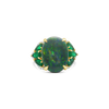 Black Opal, Emerald & Diamond Ring