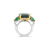 Black Opal, Emerald & Diamond Ring