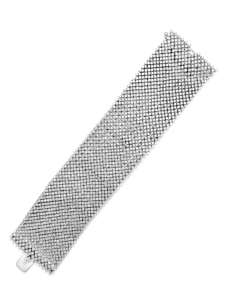 Salavetti Wide Diamond Mesh Bracelet