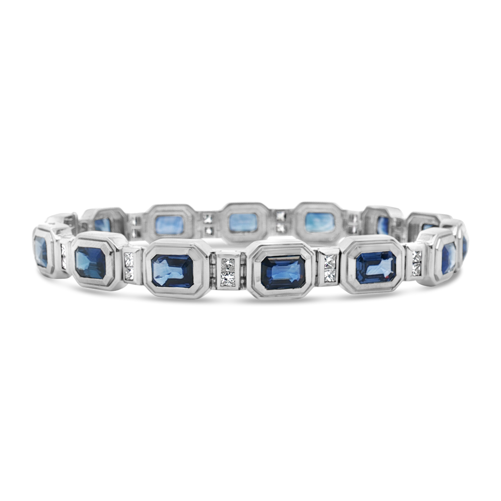 Double Bezel Sapphire & Diamond Bracelet