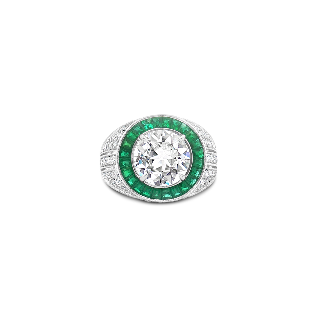 Emerald & Diamond Cocktail Ring