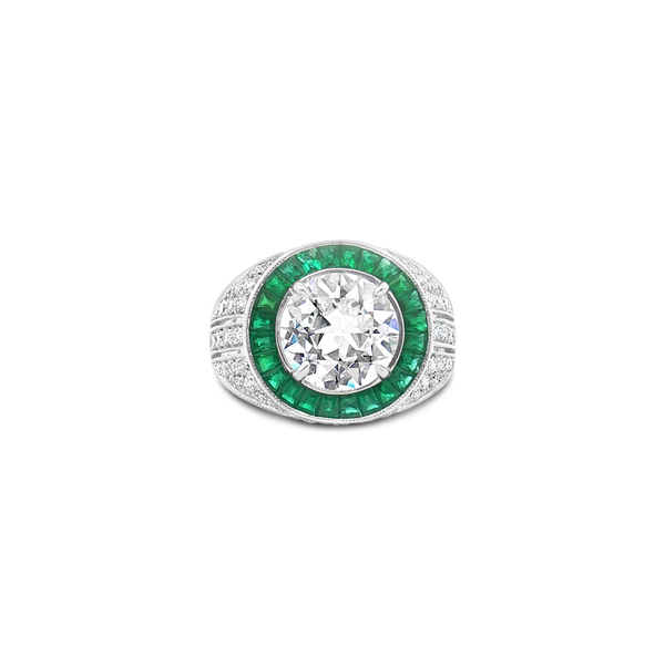 Emerald & Diamond Cocktail Ring