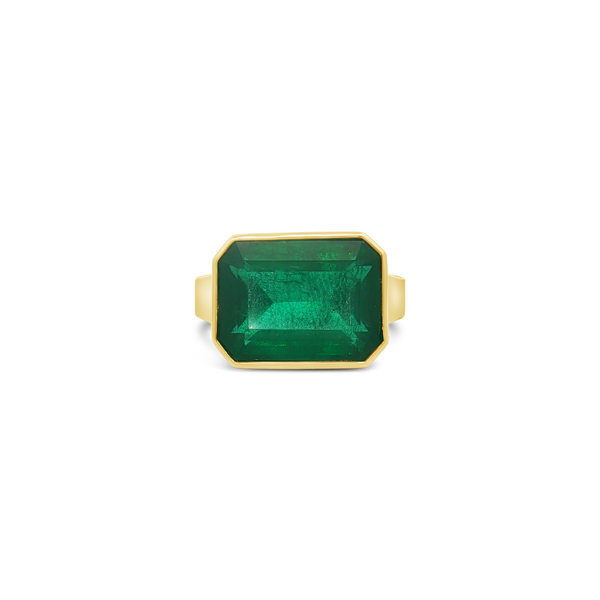 Emerald Ring set in East-West Style