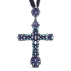 Aquamarine, Tanzanite & Sapphire Cross Necklace