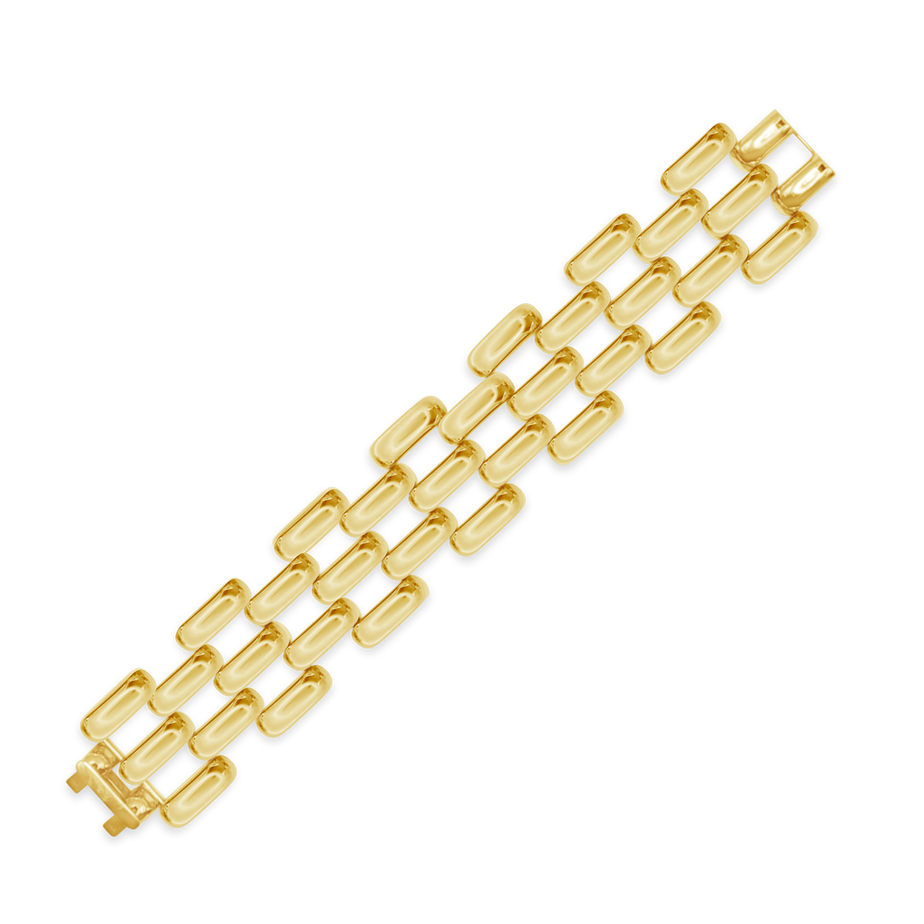 Chunky Gold Railroad Link Bracelet