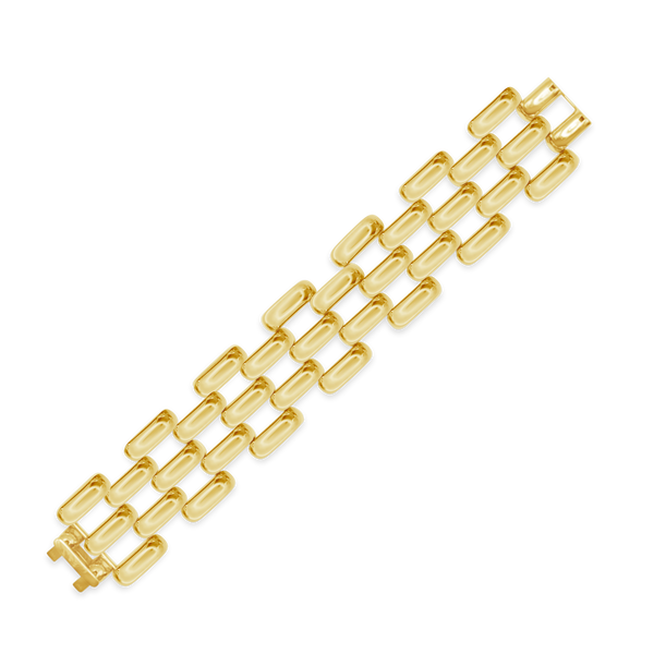 Chunky Gold Railroad Link Bracelet
