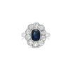 Sapphire & Diamond Cluster Estate Ring