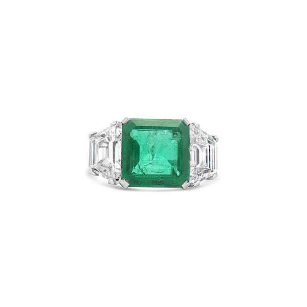 Square Emerald & Diamond Ring