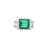 Square Emerald & Diamond Ring