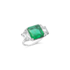 Square Emerald & Diamond Ring