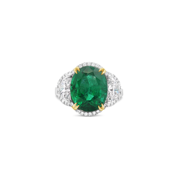 Oval Emerald & Diamond Ring