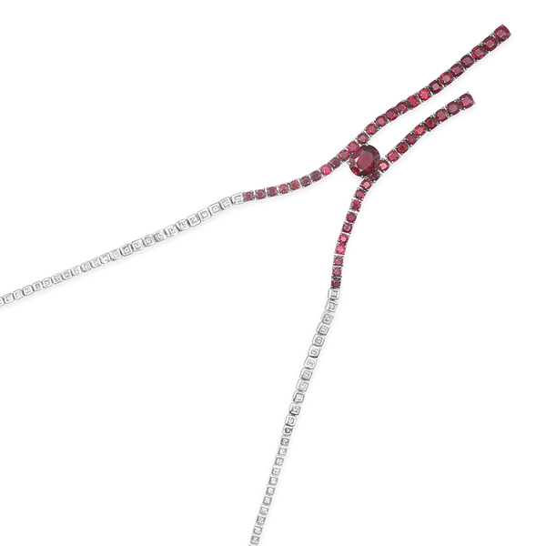 Ruby & Diamond Lariat Style Necklace