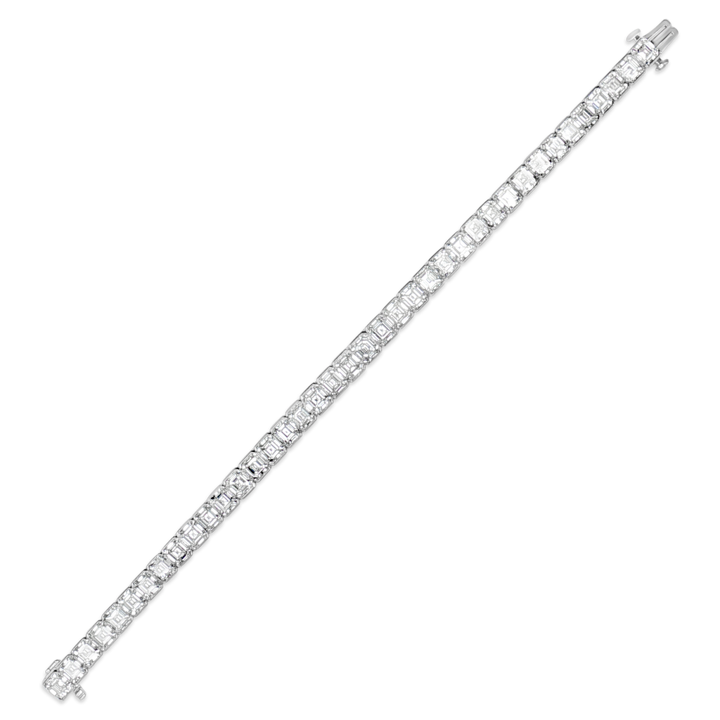 Asscher Cut Diamond Straight Bracelet