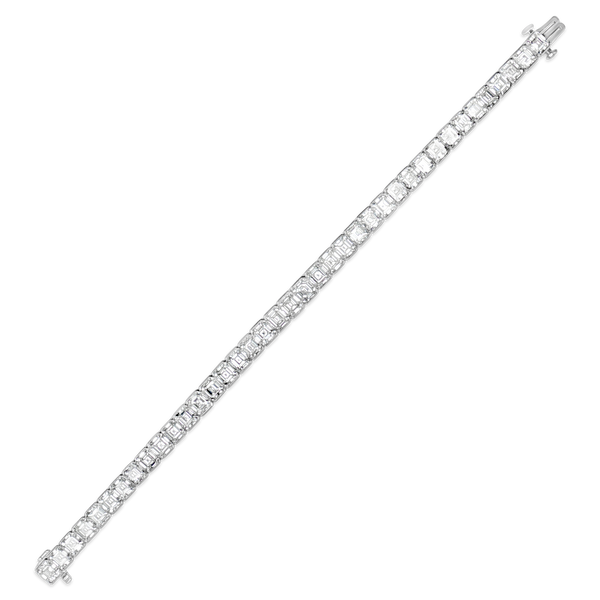 Asscher Cut Diamond Straight Bracelet