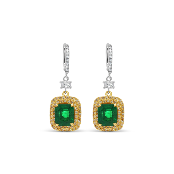 Emerald & Diamond Drop Earrings