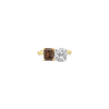 Brown & White Diamond Side by Side Ring