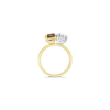 Brown & White Diamond Side by Side Ring