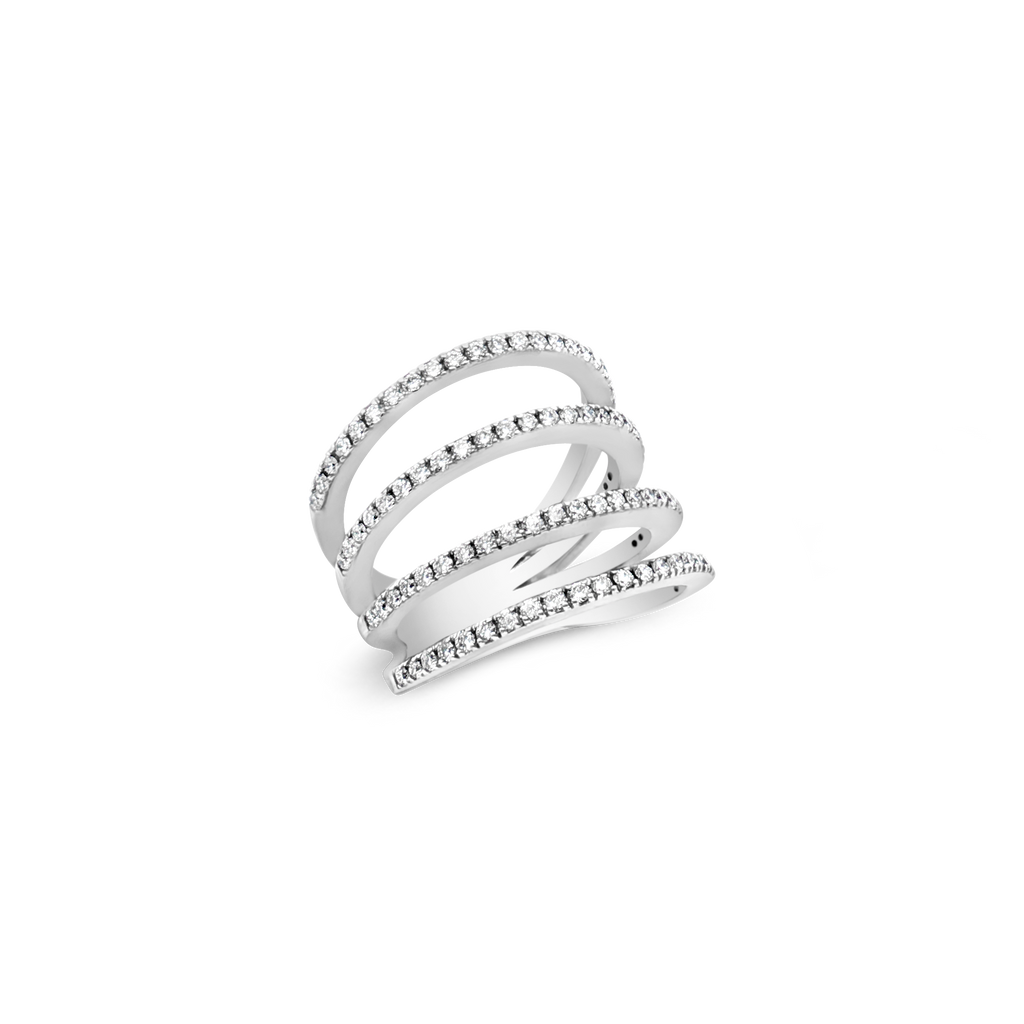 Four Row Diamond Ring
