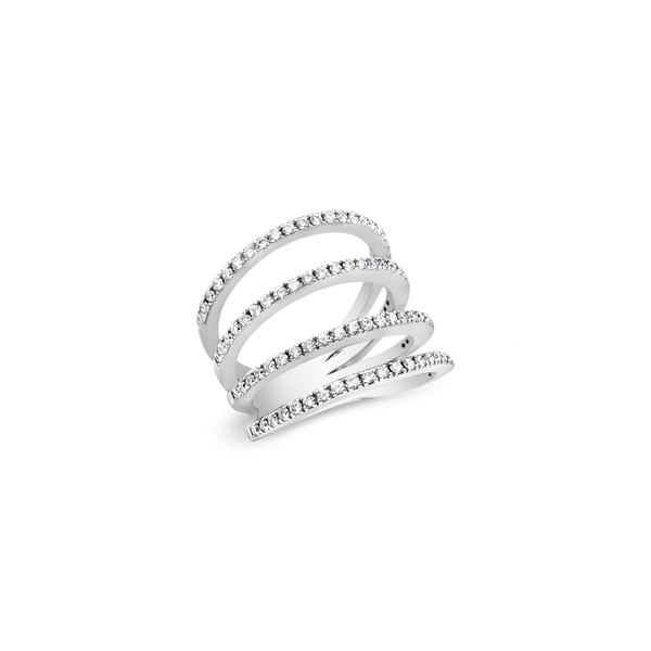 Four Row Diamond Ring