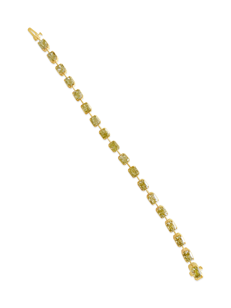 Radiant cut Fancy Yellow Diamond Bracelet