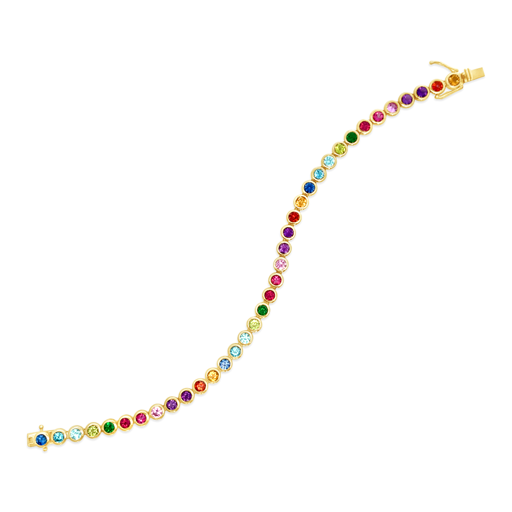 Bezel set Gemstone Bracelet